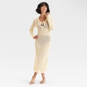 a new day Cream Crochet Swim Coverup